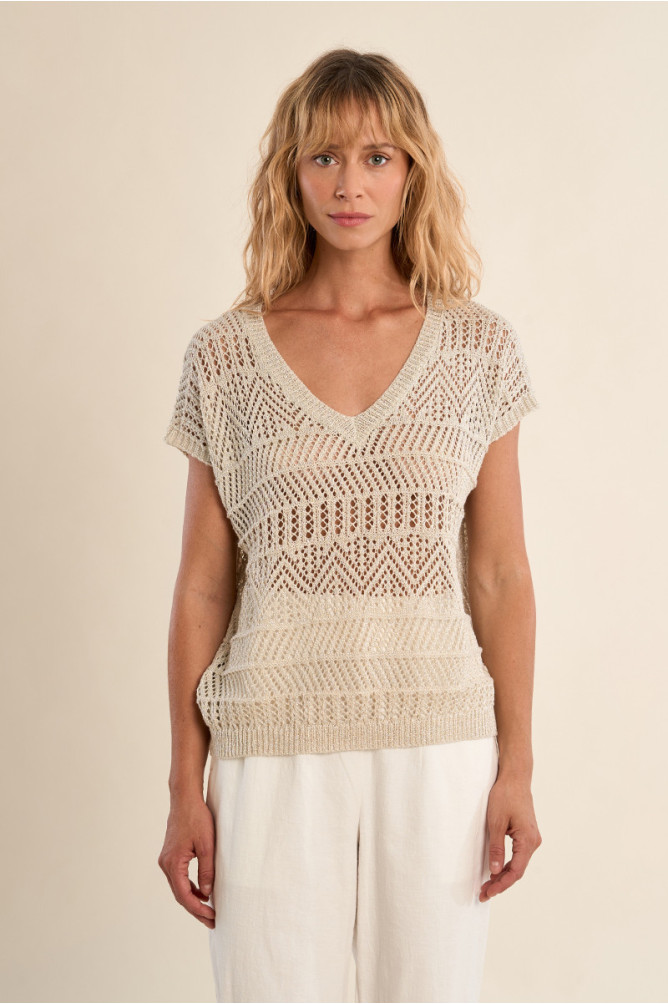 Knitted T-shirt, casual