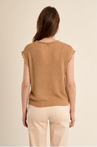 Crochet knit T-shirt