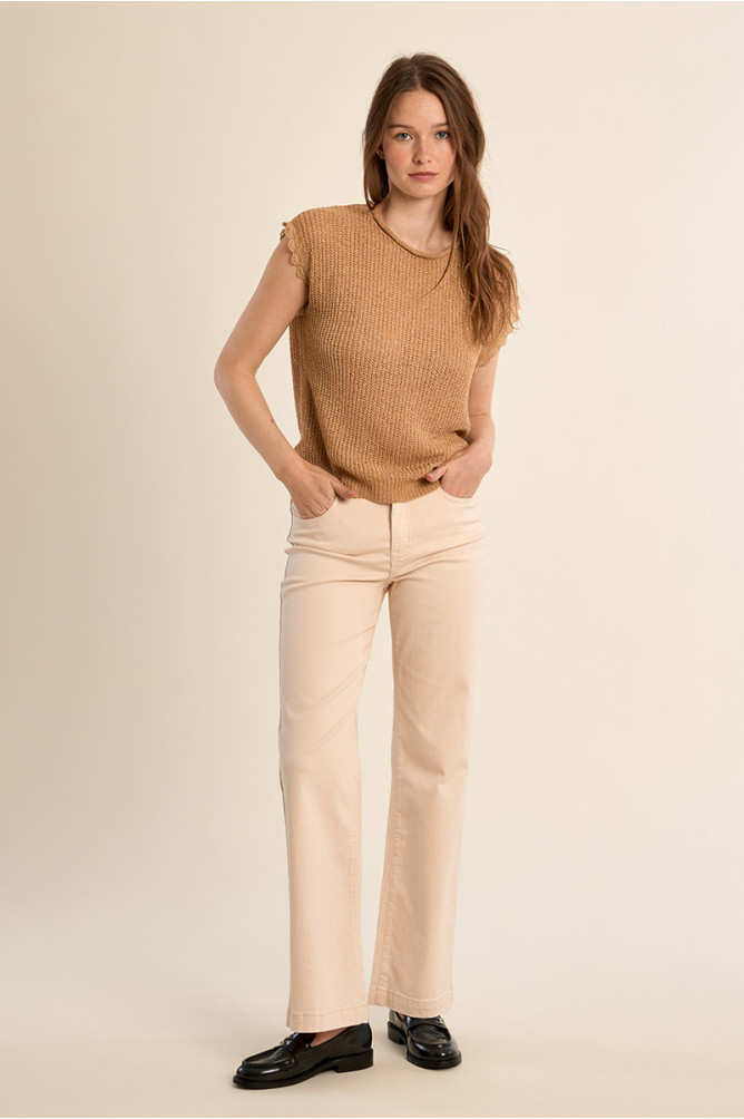 Crochet knit T-shirt