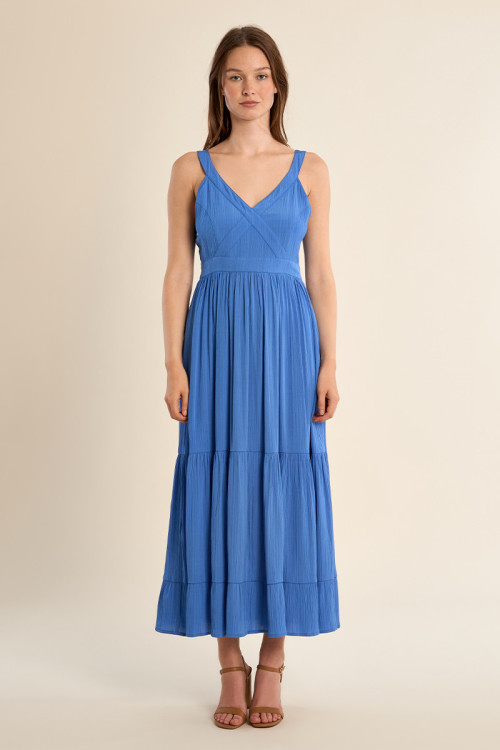 Robe longue à volants