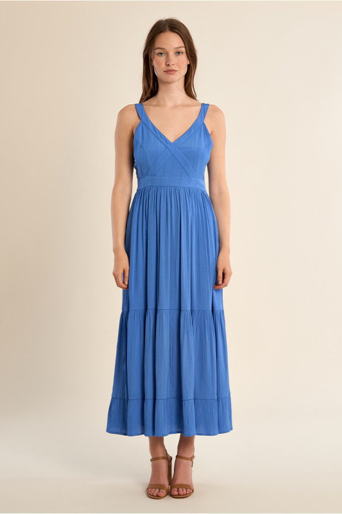 Robe longue à volants