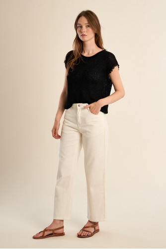 Crochet knit T-shirt