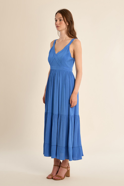 Robe longue à volants