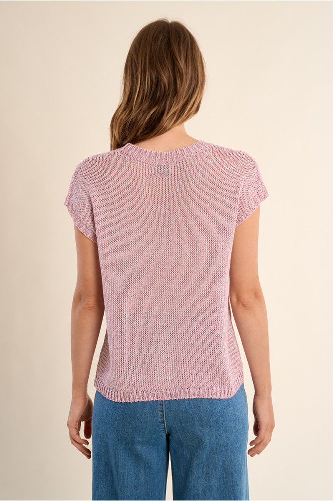 Pull en maille sans manches, col rond