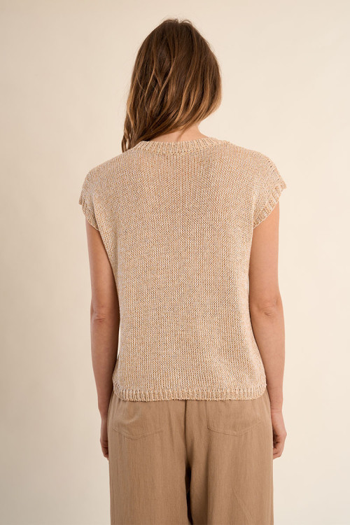 Pull en maille sans manches, col rond