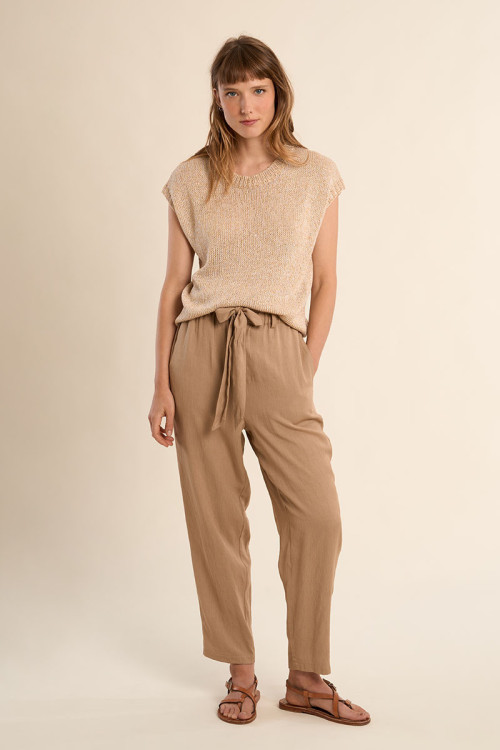 Pull en maille sans manches, col rond