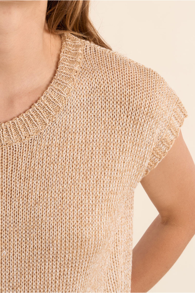 Pull en maille sans manches, col rond