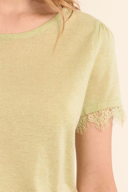 Jersey T-shirt, lace sleeves