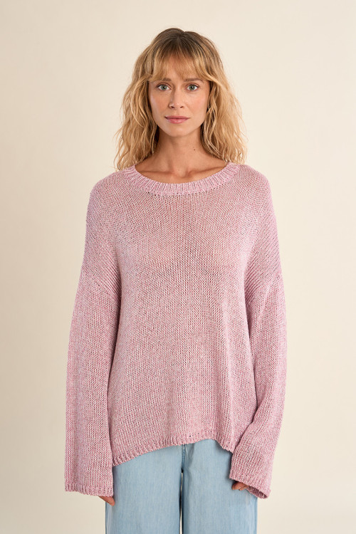 Jersey de mujer de manga larga, en punto mezclado.