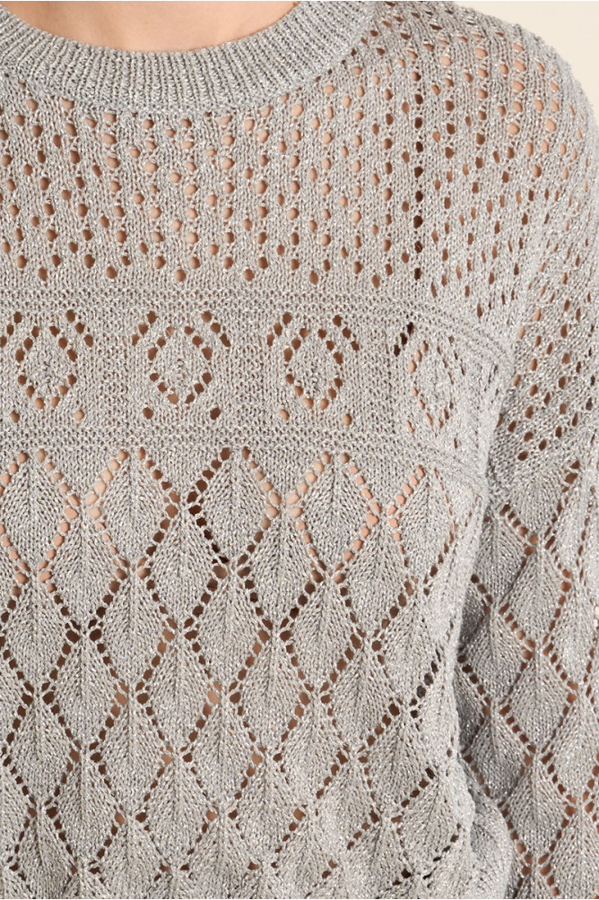 Pull en maille manches longues en semi-transparence