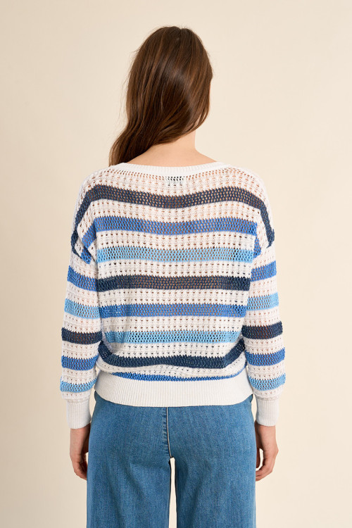 Jersey de mujer de manga larga, de rayas.