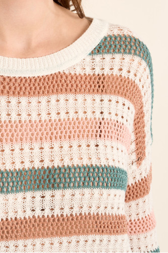 Jersey de mujer de manga larga, de rayas.