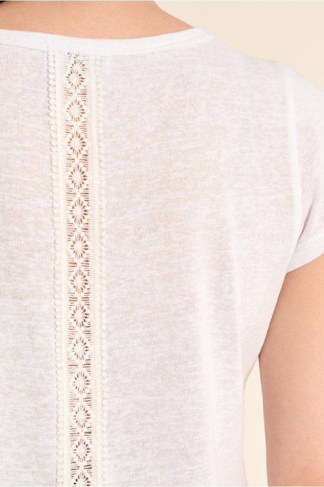 Cotton T-shirt, openwork