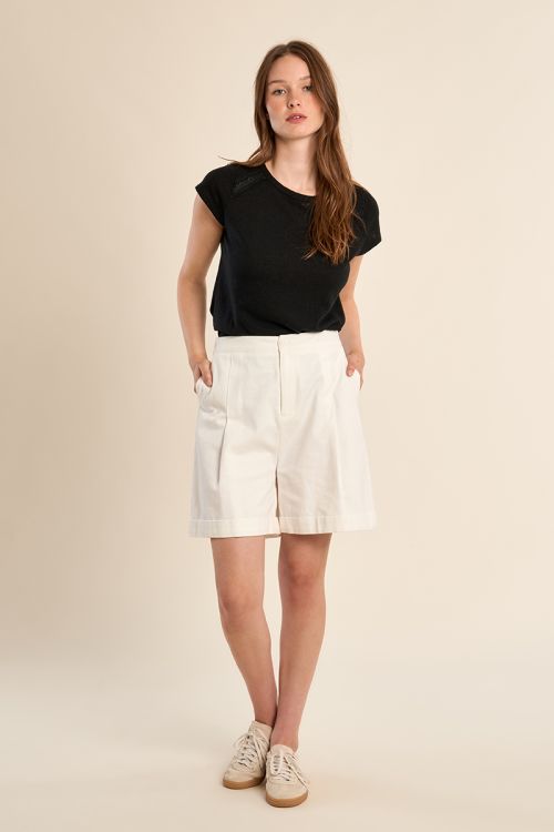 Cotton T-shirt, openwork