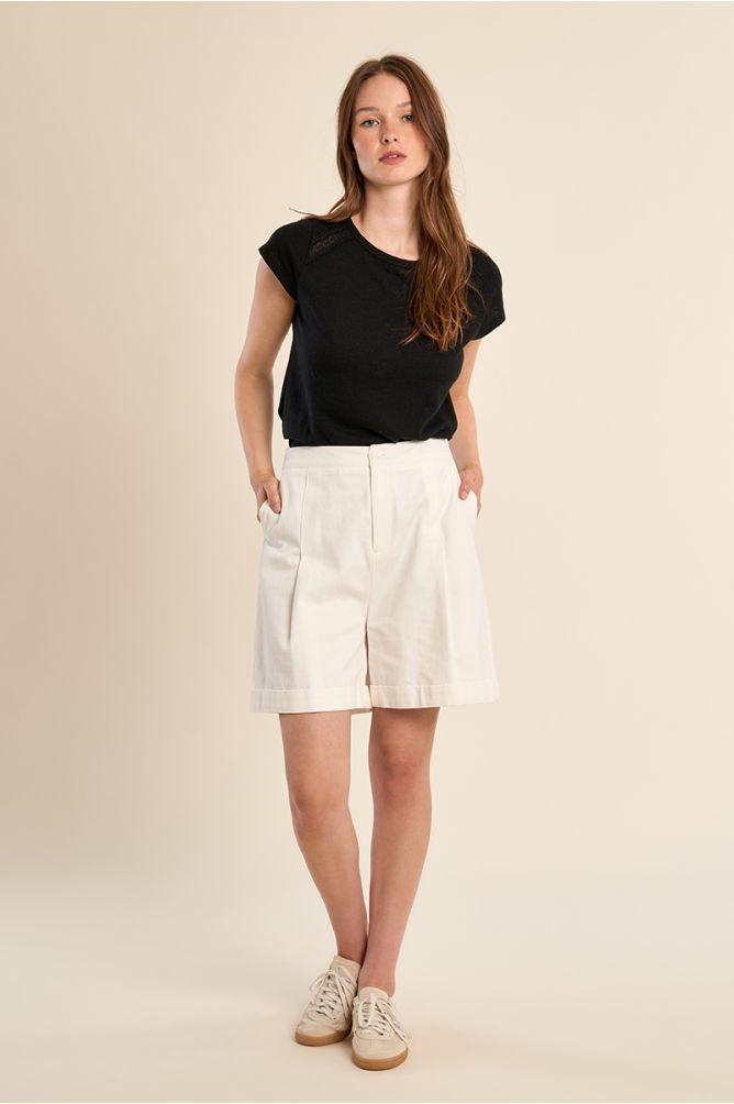 T-shirt en coton, ajouré