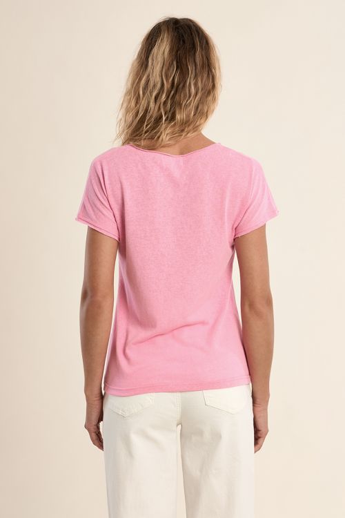 Camiseta de mujer de manga corta, escote V.