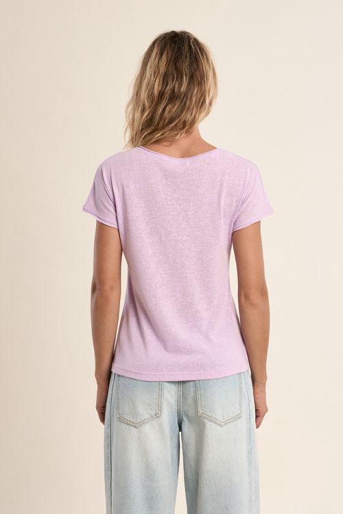Camiseta de mujer de manga corta, escote V.