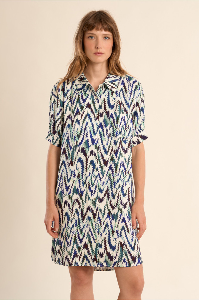 Short shirt dress, printed