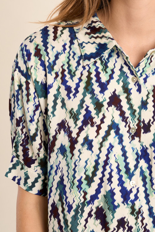 Short shirt dress, printed