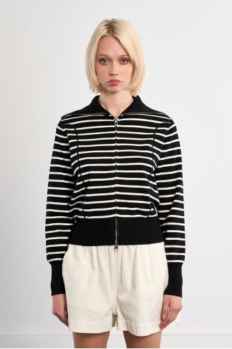 Gilet double-zippé rayé