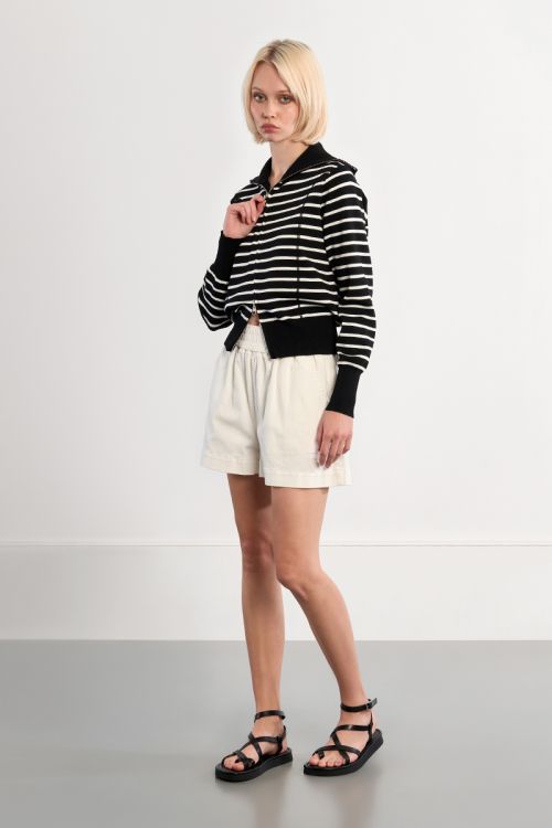 Striped double-zip vest