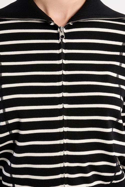 Striped double-zip vest