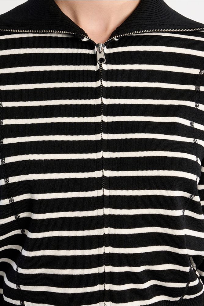 Gilet double-zippé rayé