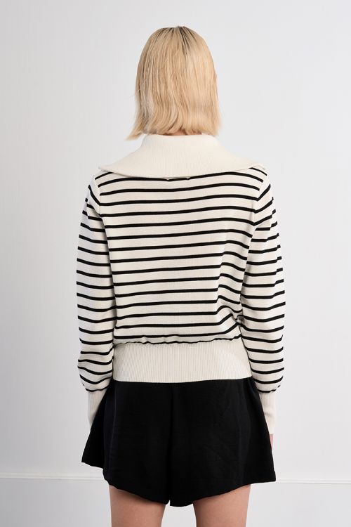 Striped double-zip vest