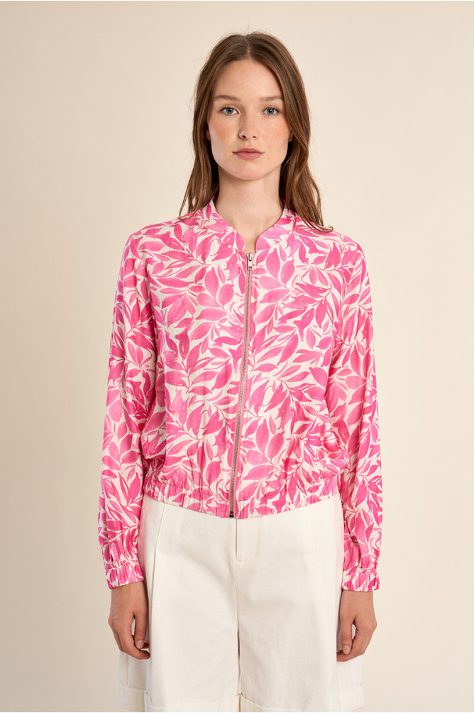 Bomber de mujer de manga larga, con estampado.