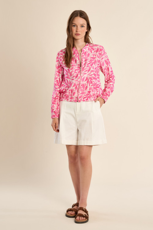 Bomber de mujer de manga larga, con estampado.