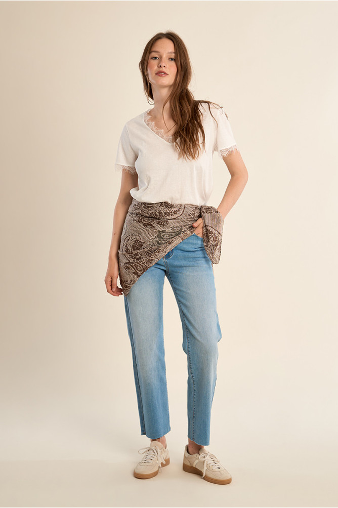 Large cotton scarf, printed