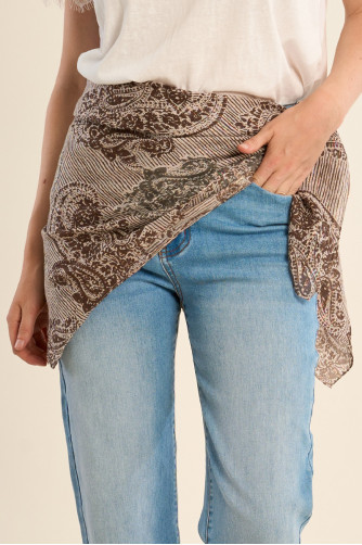 Large cotton scarf, printed