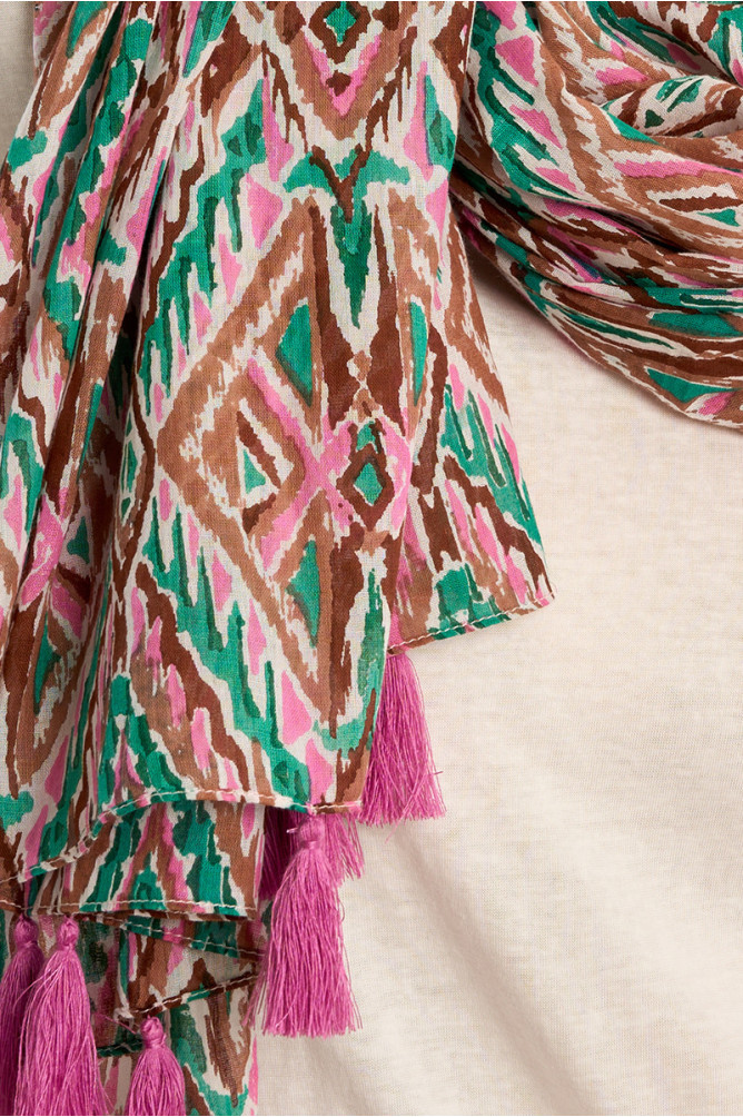 Large cotton scarf, printed