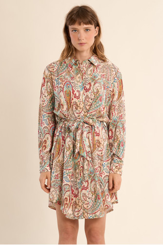 Robe chemise, imprimée cashemire