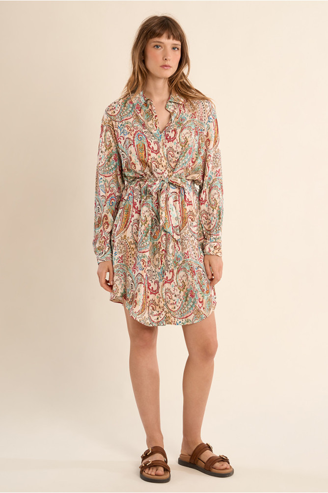 Shirt dress, cashmere print