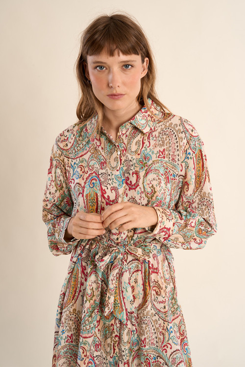 Robe chemise, imprimée cashemire