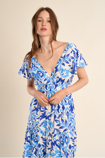 Robe courte longue, imprimée