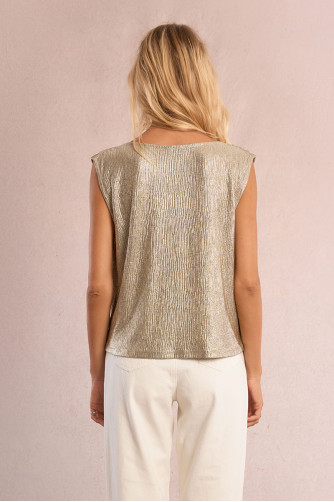 Sleeveless top, iridescent
