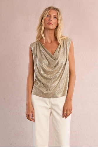 Sleeveless top, iridescent