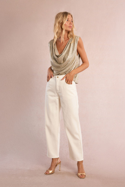 Sleeveless top, iridescent