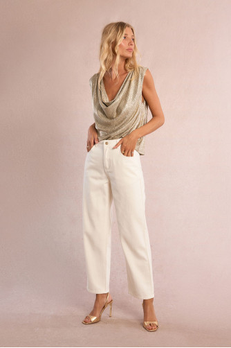 Sleeveless top, iridescent