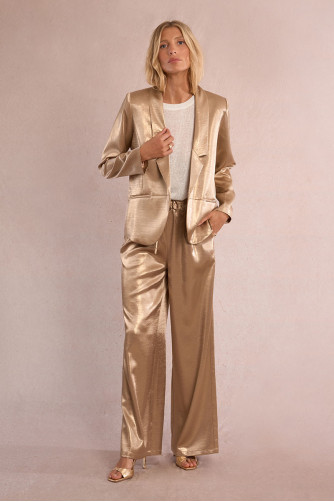 Iridescent straight blazer