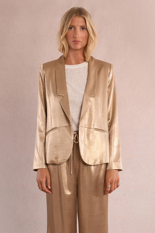 Iridescent straight blazer