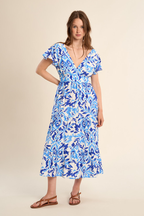 Robe longue, imprimée