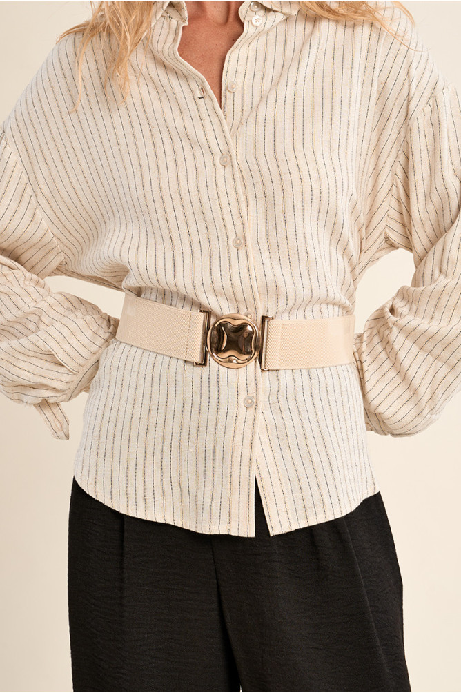 Cinturón de mujer elástico, con hebilla redonda.