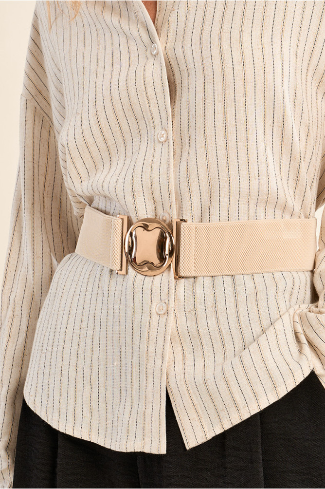 Wide braided clip-on belt