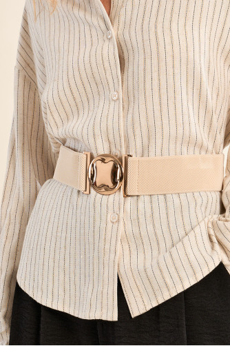 Wide braided clip-on belt