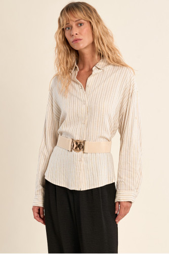 Wide braided clip-on belt