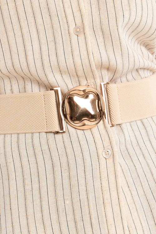 Wide braided clip-on belt