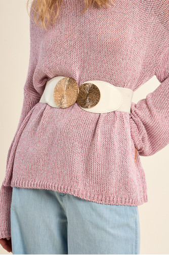 Ceinture en simili-cuir avec détail doré